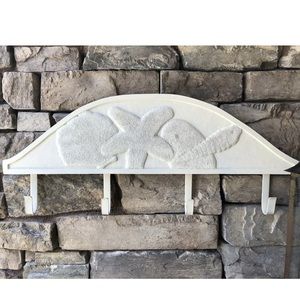Large Coastal By The Sea Seashell Wall COAT HAT RACK